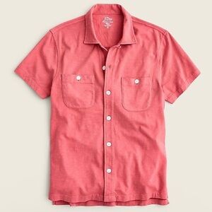 J Crew Garment Dyed Harbor Men's Button Down size Large Coral